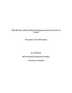Party Platform Policy Development and the Green Party of Canada