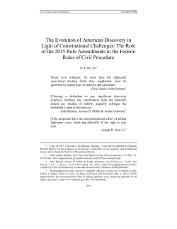 The Evolution of American Discovery in Light of Constitutional