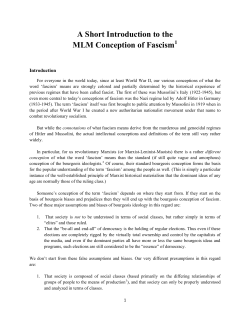 A Short Introduction to the MLM Conception of Fascism