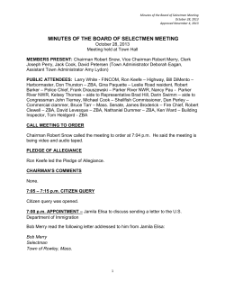 minutes of the board of selectmen meeting
