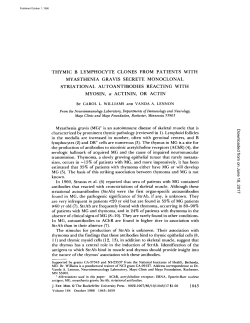 thymic b lymphocyte clones from patients with myasthenia