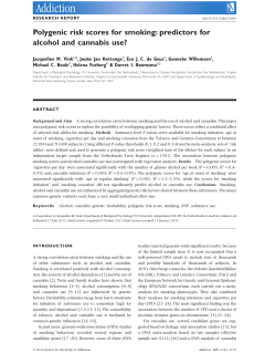 Polygenic risk scores for smoking: predictors for alcohol and