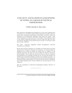 Civic Duty: Young People`s Conceptions of Voting as a Means of