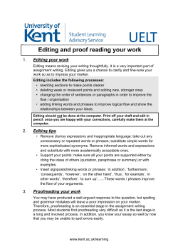 Editing and Proof Reading your Work [30]