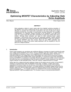 Optimizing MOSFET Characteristics by Adjusting Gate Drive Amplitude