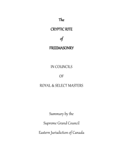 Cryptic Rite Booklet - Supreme Grand Council Eastern Jurisdiction