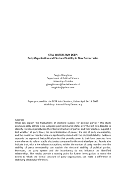 Still Waters Run Deep: Party Organization and Electoral Stability in