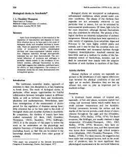 Biological clocks in Arachnida* - British Arachnological Society