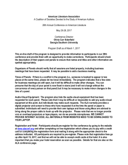 American Literature Association A Coalition of Societies Devoted to