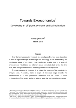 Towards Exoeconomics