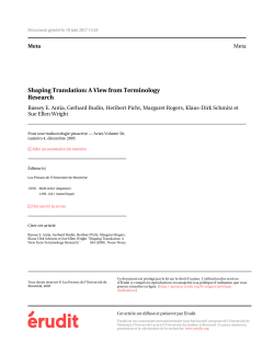 Shaping Translation: A View from Terminology Research