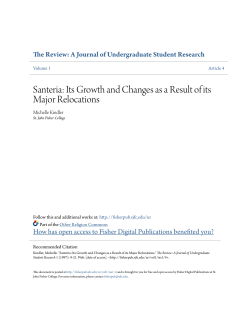 Santeria: Its Growth and Changes as a Result of its Major Relocations