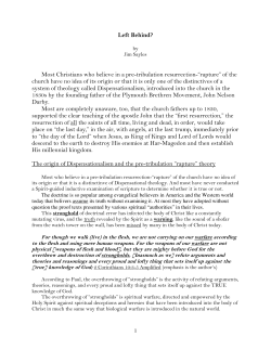 Left Behind? Most Christians who believe in a pre