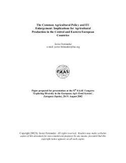 The Common Agricultural Policy and EU Enlargement: Implications