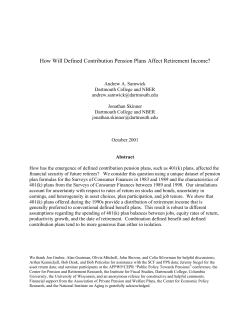 How Will Defined Contribution Pension Plans Affect