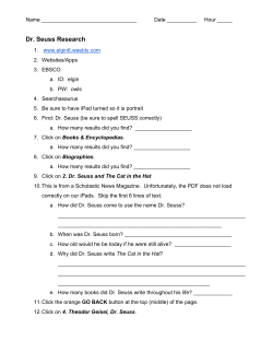 Dr. Seuss Research - Elgin Middle School