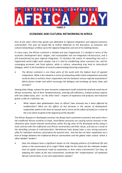 ECONOMIC AND CULTURAL NETWORKING IN AFRICA