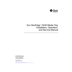 Sun StorEdge D240 Media Tray Installation, Operation, and Service