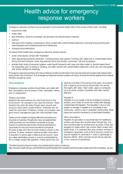 Health advice for emergency response workers