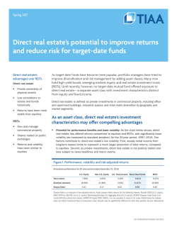 Direct real estate`s potential to improve returns and reduce