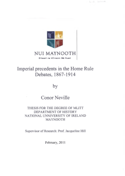 NUI MAYNOOTH Imperial precedents in the Home Rule Debates