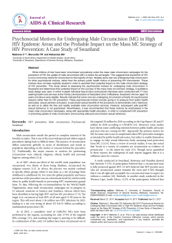 Psychosocial Motives for Undergoing Male Circumcision (MC) in