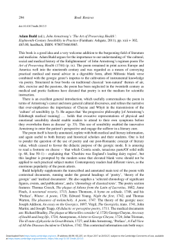 (ed.), John Armstrong`s `The Art of Preserving Health`