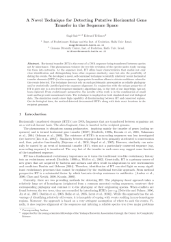 A Novel Technique for Detecting Putative Horizontal Gene Transfer