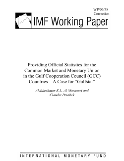Providing Official Statistics for the Common Market and