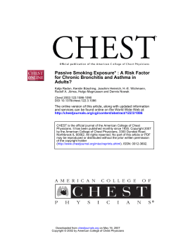 Adults? for Chronic Bronchitis and Asthma in : A Risk Factor