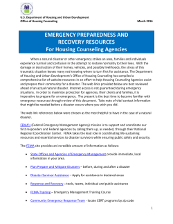 Emergency Preparedness and Recovery