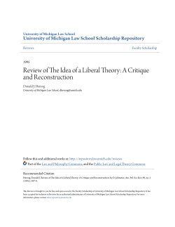 Review of The Idea of a Liberal Theory