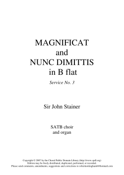 MAGNIFICAT and NUNC DIMITTIS in B flat