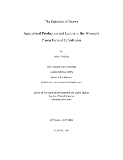 Agricultural Production and Labour in the Women`s Prison Farm of