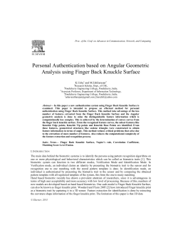 Personal Authentication based on Angular Geometric Analysis using