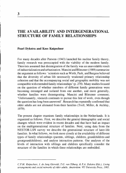 the availability and intergenerational structure of family relationships