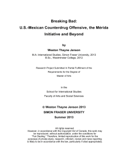 Breaking bad: US-Mexican counterdrug offensive, the M&eacute;rida