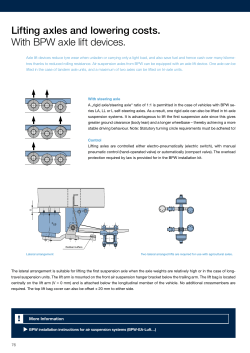 Lifting axles and lowering costs. With BPW axle lift devices.