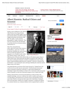 Albert Einstein: Radical Citizen and Scientist