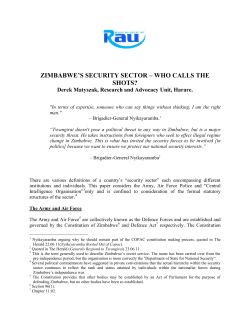 zimbabwe`s security sector – who calls the shots?