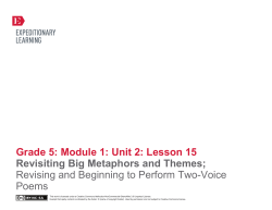 Grade 5: Module 1: Unit 2: Lesson 15 Revisiting Big Metaphors and