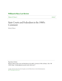State Courts and Federalism in the 1980`s: Comment