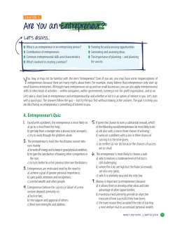 Are You an Entrepreneur?