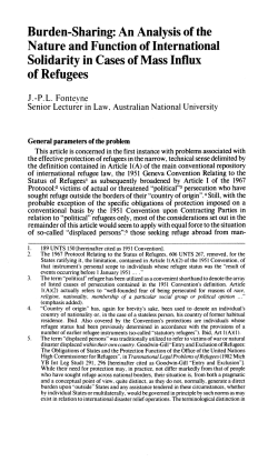 Burden-Sharing: An Analysis of the Nature and Function of