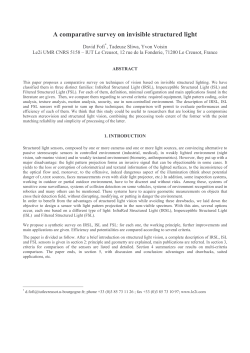 A Comparative Survey on Invisible Structured Light - Le2i