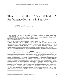 This is not the Urban Cohort: A Performance Narrative in Four Acts