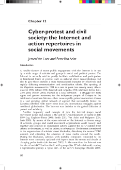 Chapter 12 Cyber-protest and civil society: the Internet and action