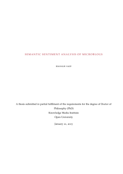 Semantic Sentiment Analysis of Microblogs