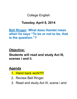 College English Tuesday, April 8, 2014 Bell Ringer: What does