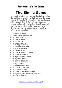 The Simile Game - Marish Primary School
